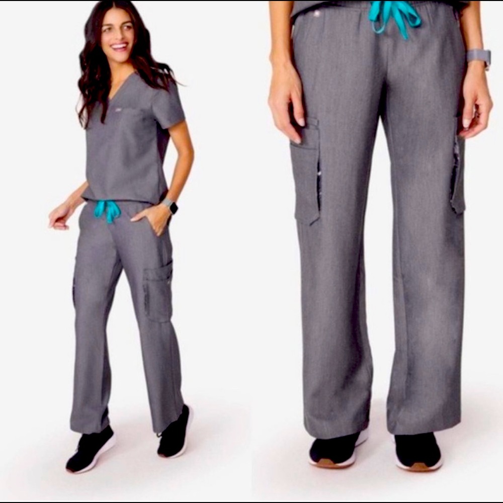 FIGS GRAY TEMA PERFORMANCE PANTS M